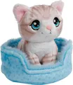 Nici Kuscheltier Little Paws, Katze grau getigert, 12 cm, im Körbchen blau