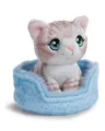 Kuscheltier Katze grau getigert 12cm im Körbchen - grau - Weiches NICI Plüschtier – niedliches Stofftier zum Kuscheln & Spielen – tolle Geschenkidee für Kinder & Erwachsene | 61942