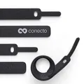 conecto Klett Kabelbinder 10cm Klettband mit Loop - Kabelmanagement Kabelorganizer Klettkabelbinder Klettverschluss schwarz, 100 Stk.