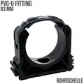 63 mm PVC Klebe Fitting Rohr Schelle Halter Klemme Clip geschlossen
