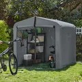SoBuy Fahrradgarage wetterfest Gerätehaus Fahrradgarage für 2-4 Fahrräder Carport Zelt mit UV-Schutz Fahrradschuppen für Regenschutz KLS11-L-DG