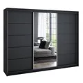 A&J MöbelLand GmbH Schiebetürenschrank VILUNO mit 4 Schubladen und Spiegel (nur für kurze Zeit! TOP ANGEBOT! Geräumiger Schrank mit einer Breite von 200 cm und Spiegel, ideal zur Aufbewahrung von Kleidung und Accessoires. 4 Schubladen und viel Stauraum. TOP PRODUKT! Wählen Sie das ideale Modell für Ihr Schlafzimmer!, Inclusive 4 Schubladen) Breite: 200 cm, Höhe: 215 cm, Tiefe: 59,5 cm