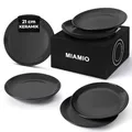 MIAMIO – 6 teiliges Teller/Speiseteller Set aus Steingut Keramik Geschirr Set - Le Papillon Kollektion (20,5 cm)