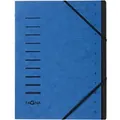 PAGNA Fächermappe DIN A4 Blanko Pappkarton 12 Fächer Blau 24,5 (B) x 0,5 (T) x 32 (H) cm