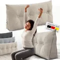 ELONEO Rückenkissen – Keilkissen fürs Bett & Sofa, abnehmbarer Bezug, praktisches Seitenfach