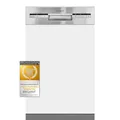 Exquisit Geschirrspüler 45 cm Teilintegriert, Einbaugeschirrspüler, Spülmaschine 45 cm, 9 Maßgedecke, 9 L, ECO-Modus, Startzeitvorwahl, EGSP51009-EB-030E inox