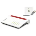 AVM FRITZ!Box 7530 AX WI-FI 6 DSL-Router (DSL/VDSL,1.800 MBit/s (5GHz)&600 MBit/s (2,4 GHz),bis zu 300 MBit/s mit VDSL-Supervectoring 35b,WLAN Mesh) - Grau/Rot/Weiß