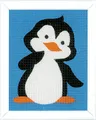 Vervaco Gobelin Stickbilder zum Selbersticken Kinder PINGUIN Kreuzstich Stickpackungen Stickset für Anfänger ca. 12,5 x 16 cm Bastelset Handwerker DIY Sticken Set Kreatives Geschenk