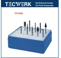 Kleinfrässtiftesatz Schaft-D.3mm 10-tlg.HM Verz.Kreuz Ku.-Kass.TECWERK