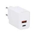 Grundig Ladegerät 20W – Schnellladegerät USB-C & USB-A – Adapter Universal für Verschiedene Geräte – Kompakter Stecker USB – Weiß