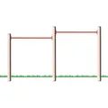 Gartenpirat Kletterstange Outdoor – Spielgeräte für draußen – Doppel Turnreck Olli – Turnstange Garten in Rot – Aus Rundholz – Gesamtlänge 286 cm