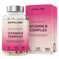 Aavalabs Vitamin B Komplex | Alle 8 B-Vitamine | Methylcobalamin | 180 Kapseln