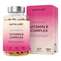 Vitamin B Komplex Hochdosiert 180 Kapseln | Vitamin Komplex mit 8 essentiellen B Vitamine: Vitamin B12 Hochdosiert Folsäure Vitamin B5 Vitamin B1 Vitamin B6 B3 Niacin B8 D-Biotin Inositol Cholin