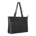 STILORD Astrid Shopper Handtasche Leder Damen Schultertasche Vintage Ledertasche mit Laptopfach Elegante Businesstasche Aktentasche für Frauen Echtleder Farbe:schwarz