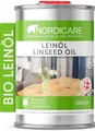 Nordicare Leinöl [1L] für Holz zum Holzschutz I Leinöl Firnis Holzöl für Innen I Möbel Holzöl, Leinenöl Holz