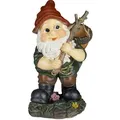 Gartenzwerg Mit Eichelkörbchen, Wetterfest & Frostsicher, Garten & Beet, Klassisches Design, Gartenfigur, Bunt - Relaxdays