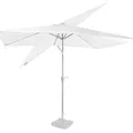 VONROC Sonnenschirm rechteckig 200x300 - Rechteckiger Sonnenschirm für Terasse, Garten, Balkon, Gastro - Knickbar, Kurbel, Wetterfest - Rapallo (Weiß)