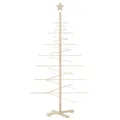 vidaXL Weihnachtsbaum Holz zum Schmücken, Christbaum Tannenbaum Künstlich Platzsparend, DIY Dekoration, Weihnachtsschmuck Weihnachtsdeko, 150cm Massivholz Kiefer