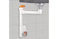SO-TECH® Siphon Raumsparsiphon 32 - 40 mm Ablaufgarnitur f. Küche und Bad, Raumspar-Siphon weiß mit Reinigungsöffnung & Geräteanschluss