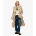 Superdry für Damen. W5012136A Afghanischer Mantel in Taupe (S), Lässig, Polyester