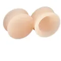 viva-adorno Plug 1 Stück Silikon Ohr Piercing Natur Retainer Hider Haut, Flesh Tunnel in Größe 3 bis 20mm beige 16mm