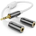 deleyCON 0,20m Audio Y-Splitter Kabel - aux - 3,5mm Klinke Stecker auf 2X 3,5mm Buchse - Stereo Y-Adapter