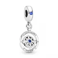 Pandora Charm Anhänger "Kompass" Silber, Kristall blau 790099C01