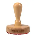 Personalisierbarer runder Holzstempel Ø 70mm mit eigenem Text und Logo - Stempel aus Holz selbst gestalten - optional mit Stempelkissen