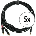 Pronomic Stage J3RC-6m Audiokabel 3,5mm Stereo-Klinke/Cinch 6m schwarz 5x Set
