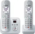 Panasonic KX-TG6862GS Schnurlostelefon mit 2 Mobilteilen und Anrufbeantworter (B