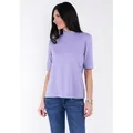 Seidel Moden Stehkragenshirt im hüftlangen Schnitt, MADE IN GERMANY lila 36 EU