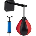 Relaxdays Punchingball Stahl Kunststoff Schwarz Rot Silber Wandmontage Einstellbar 37,5 cm x 17 cm x 45 cm 1,4 kg