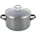 kochstar 505224 24 Fleischtopf 'Primus' mit Glasdeckel, 24 cm, 6,3 l, grau