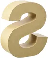 GLOREX 6 2029 119 - Papp - Buchstabe S, Buchstabe aus brauner Pappe, ca. 17,5 X 5,5 cm groß, zum bemalen und bekleben, für Serviettentechnik und Décopatch, ideal als Dekoration