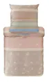 Bassetti Bettwäsche Bassetti Mako Satin Bettwäsche Bernina Rosebeige 155x220 +80x80 cm, Mako-Satin, Mako-Satin, Streifen mit Blättern und kleinem, geometrischen Mustern