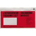 Dokumententasche DIN lang Rot Lieferschein-Rechnung, mehrsprachig mit Selbstklebung 250 St./Pack. 25