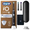 Oral-B iO Series 6 Plus Edition Elektrische Zahnbürste/Electric Toothbrush, PLUS 3 Aufsteckbürsten, 5 Putzmodi für Zahnpflege, Reiseetui, Designed by Braun, Schwarz