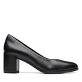 CLARKS Freva85 Court Womens Black Leather, 7.5