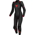 SHIMA Miura RS Damen 1-Teiler Motorrad Lederkombi, schwarz/rot, 42 - Schwarz - 42