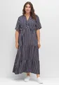 sheego Große Größen: Maxikleid mit Alloverstreifen, weich fließend, nachtblau gestreift, Gr.40-58 14521102038