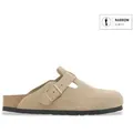Birkenstock für Damen. 1030883 Leder-Clogs Boston (Schmale Passform) beige (40), Wohnung, Keine, Lässig