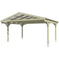 SKANHOLZ Carport "Westerwald", BxT: 570 x 541 cm, Firsthöhe: 314 cm, lasiert - braun