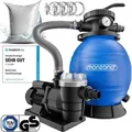 MONZANA® Sandfilteranlage SF96K 9600L/h bis 30.000L Pool inkl Filterglas 7 Wege Ventil 2in1 Adapter Ø32-38mm 400W Filteranlage Pumpe Filterkessel
