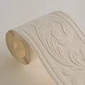 A.S. Création Bordüre Barock Weiß – Strukturiertes Ornament