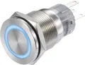 TRU Components 1272972 LAS1-AGQS-11E/B/12V Drucktaster 250 V/AC 3A 1 x Aus/(Ein) tastend Blau IP65 1St.