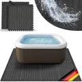 tillvex® Whirlpool Unterlage eckig 200 cm Schwarz | Bodenmatte Poolunterlage Matte viereckig Outdoor Whirlpools | Thermo Bodenschutzmatte Pool Untergrund | Bodenschutz Bodenplatte schützt & isoliert