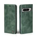 LBH Handyhülle für Google Pixel 8 Pro in Grün mit Karten- und Geldfach Smartphone Hülle mit Standfunktion Flip Case Schutzhülle Magnetverschluss Vintage