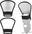 3 Stück Blitz Reflektor Universal Silber Weiß Blitz Diffusor 2 in 1 Klein Flash