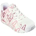 Skechers UNO-SPREAD THE LOVE Wedgesneaker Freizeitschuh, Halbschuh, Schnürschuh mit coolem Graffiti-Print rosa|weiß 39 EU