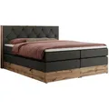 MKS Boxspringbett, Dunkelgrau, Textil, 2-Sitzer, H4, Rechteckig, 180x200 cm, Schlafzimmer, Betten, Boxspringbetten